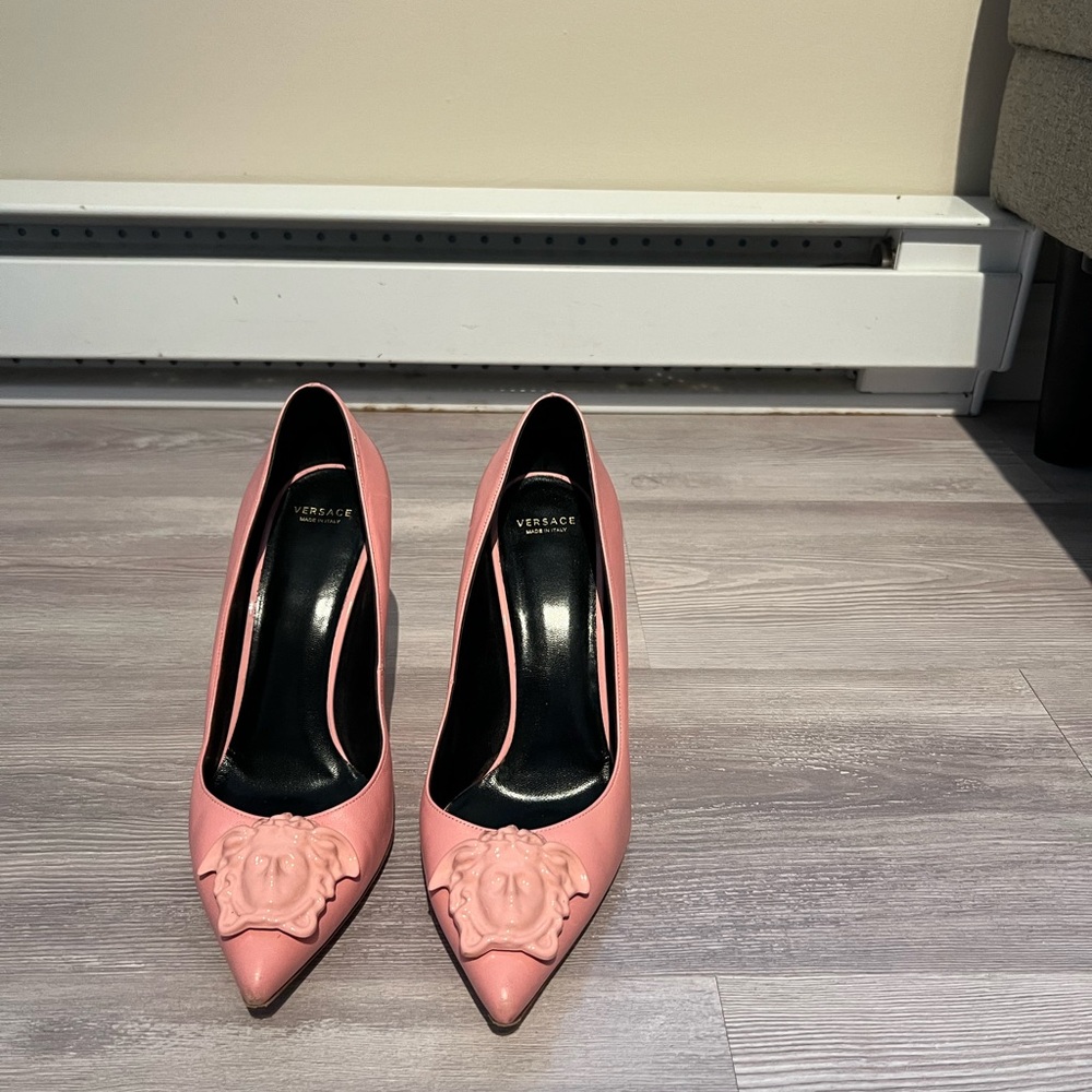 Versace Pink Quilted Heels great condition